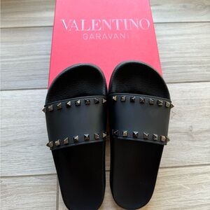 Valentino Rockstud Slide Sandals